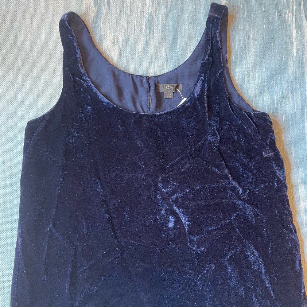 J. Crew Velvet Dark Blue Tank Top